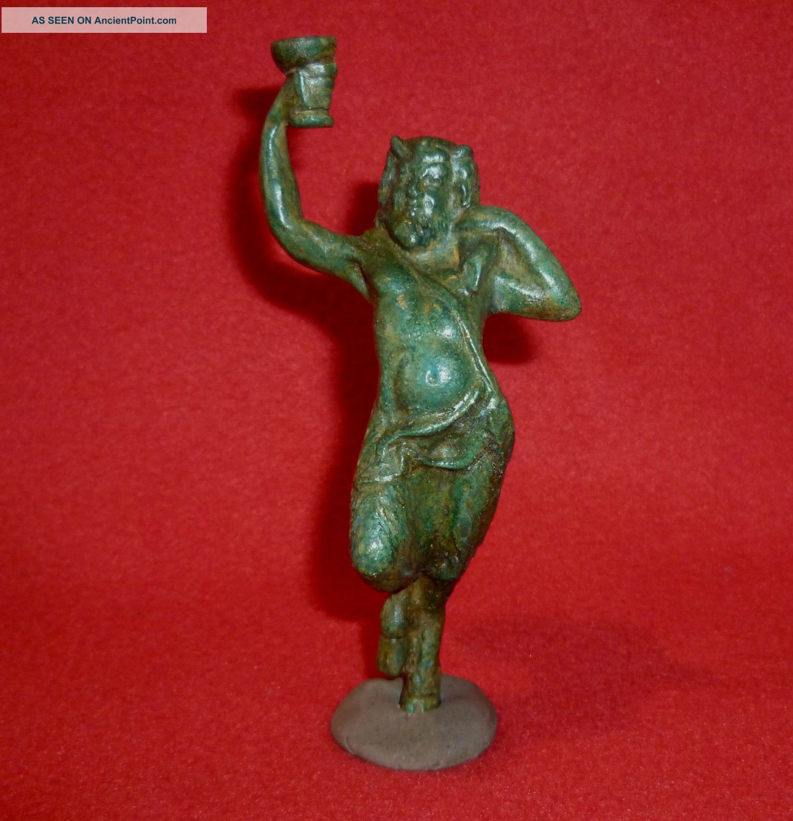 Roman Ancient Bronze Statue / Statuette Of God Satyr Circa 200 - 400 Ad - 3171 Roman photo