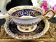 Collingwoods Tea Cup And Saucer Cobalt Blue Floral Pattern Teacup Paneled Cups & Saucers photo 1