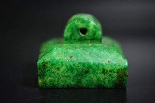 Delicate Chinese Old Green Jade Hand Carved Seal Jp120 photo