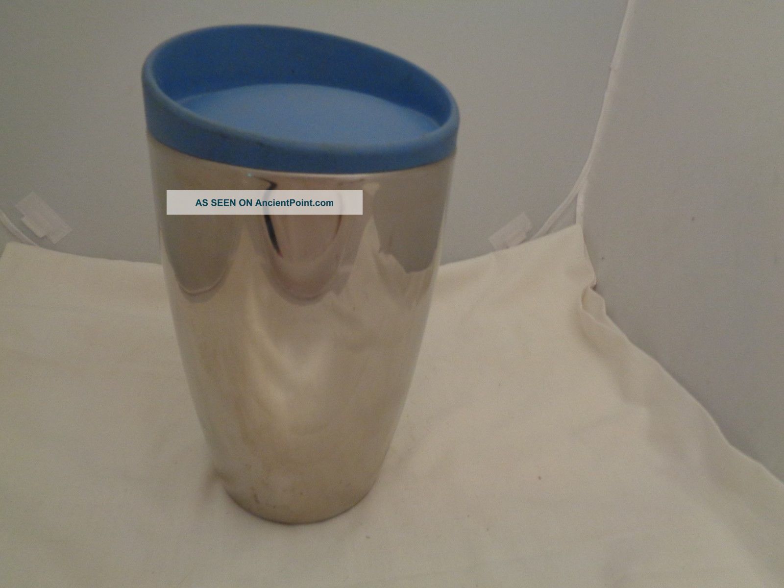 Michael Graves Stainless Steel Canister Blue Santoprene Lid Mid-Century Modernism photo