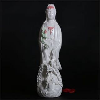 Chinese Dehua Porcelain Handwork Kwan - Yin Statue Csy795 photo