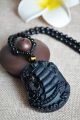 Exquisite Chinese Obsidian Hand Carved Ship Pendant Necklaces & Pendants photo 1
