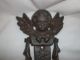 Vintage Large Heavy Cast Iron Angel Cherub Door Knocker Detailed 8 