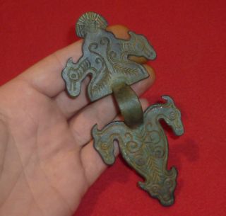 Stunning Viking Ancient Artifact Bronze Fibula / Brooch Circa 700 - 800 Ad - 3176 photo