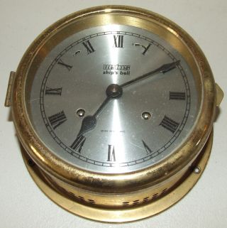 Vintage Dutch 4 Jewel Brass Maritime Ship ' S Bell Strike Nautical Clock photo