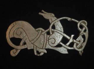 Stunning Viking Ancient Silver Zoomorphic Dragon Amulet Circa 700 - 800 Ad - A107 photo