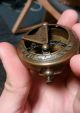 Nautical Brass Sundial Compass,  Antique Brass Vintage Camping Hiking Compass Compasses photo 1