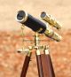 Collectible Solid Brass Telescope Maritime Vintage Spy Glass Telescope W/ Tripod Telescopes photo 2