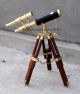 Collectible Solid Brass Telescope Maritime Vintage Spy Glass Telescope W/ Tripod Telescopes photo 3