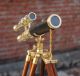 Collectible Solid Brass Telescope Maritime Vintage Spy Glass Telescope W/ Tripod Telescopes photo 4