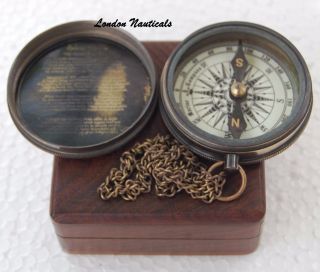 Vintage Brass Poem Compass The Road Not Taken Poem Compass Christmas Gift photo