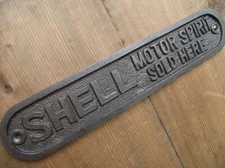 Vintage Style Cast Iron Shell Motor Oil Sign Plaque Old Vintage Industrial Style photo