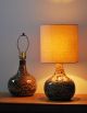 Mid Century Modern Danish Ceramic Fat Glaze Pair Table Lamp Mid-Century Modernism photo 1