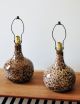 Mid Century Modern Danish Ceramic Fat Glaze Pair Table Lamp Mid-Century Modernism photo 2