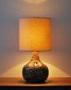 Mid Century Modern Danish Ceramic Fat Glaze Pair Table Lamp Mid-Century Modernism photo 5