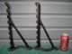 Vtg Pr Cast Iron Schreiber Conchar Harness Hanger Hardware Tack Barn Hook Tool Hooks & Brackets photo 9