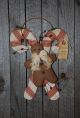 Primitive Christmas Candy Canes Gingerbread Man Wall Hanging Rustic Door Greeter Primitives photo 2