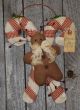 Primitive Christmas Candy Canes Gingerbread Man Wall Hanging Rustic Door Greeter Primitives photo 3