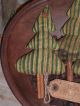 3 Primitive Rustic Green Christmas Trees Bowl Fillers Ornies Ornaments Tucks Primitives photo 1