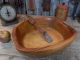 Primitive Hand Carved Wood Dough Trencher Bowl & Folk Art Spoon 13x11 Primitives photo 11