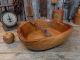 Primitive Hand Carved Wood Dough Trencher Bowl & Folk Art Spoon 13x11 Primitives photo 1