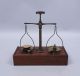 Fine Antique 19c Apothecary Brass & Walnut Measure & Weights Beam Scale Scales photo 3