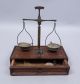 Fine Antique 19c Apothecary Brass & Walnut Measure & Weights Beam Scale Scales photo 6