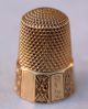 14k Yellow Gold Sewing Thimble - 1926 Christmas - 585 Size 10 Scenic - Really Thimbles photo 4