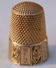 14k Yellow Gold Sewing Thimble - 1926 Christmas - 585 Size 10 Scenic - Really Thimbles photo 5