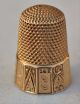 14k Yellow Gold Sewing Thimble - 1926 Christmas - 585 Size 10 Scenic - Really Thimbles photo 6