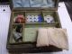 Antique Childs Childrens Sewing Box With Mirror Compartments Tray Buttons Spools Baskets & Boxes photo 8