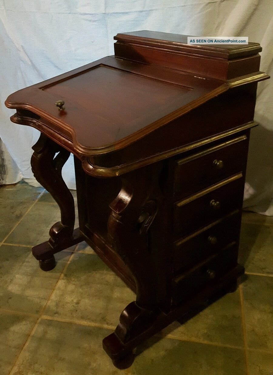 Vintage Ship Captain ' S Writing Desk,  Davenport Maritime Cabinet,  Small Secretary 1800-1899 photo