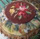 Vintage Antique Needlepoint & Glass Bead Footstool Cast Iron Legs Early 1900 ' S 1900-1950 photo 2
