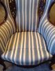 Antique 1940 ' S Wingback Chair Carved With Cherubs And Lovebirds Post-1950 photo 5