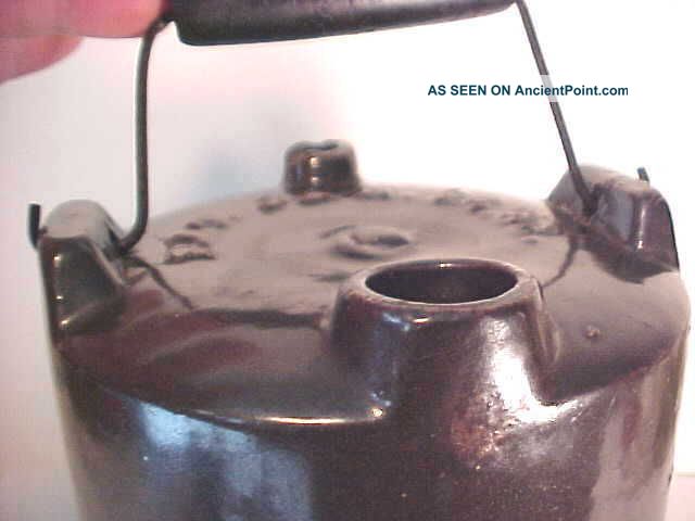 Antique Stoneware Crock W/ Pouring Spout And Bale Handle Dated Jan.  24,  1882 Primitives photo