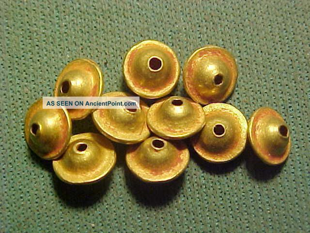 10 Roman Gold Disc Beads Circa 100 - 400 Ad Roman photo