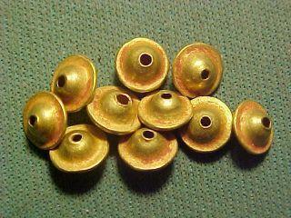10 Roman Gold Disc Beads Circa 100 - 400 Ad photo