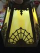 Antique Arts & Crafts 5 Panel Textured Slag Lamp Shade W/ Web Lamps photo 10