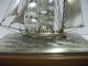 The Sailboat Of Silver Of The Most Wonderful Japan.  3masts.  A Japanese Antique. Other Antique Sterling Silver photo 9