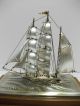 The Sailboat Of Silver Of The Most Wonderful Japan.  3masts.  A Japanese Antique. Other Antique Sterling Silver photo 10