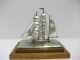 The Sailboat Of Silver Of The Most Wonderful Japan.  3masts.  A Japanese Antique. Other Antique Sterling Silver photo 1