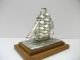 The Sailboat Of Silver Of The Most Wonderful Japan.  3masts.  A Japanese Antique. Other Antique Sterling Silver photo 2