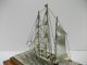 The Sailboat Of Silver Of The Most Wonderful Japan.  3masts.  A Japanese Antique. Other Antique Sterling Silver photo 8