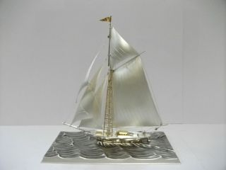 The Sailboat Of Silver985 Of Japan.  184g/ 6.  48oz.  Takehiko ' S Work. photo
