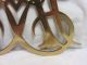 Large Vintage Queen Ann Cypher Brass Trivet 1950 4 Footed Williamsburg Trivets photo 2