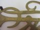 Large Vintage Queen Ann Cypher Brass Trivet 1950 4 Footed Williamsburg Trivets photo 6