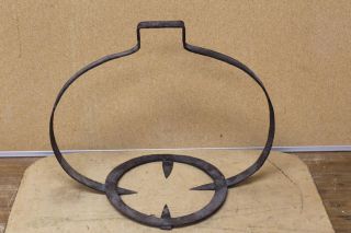 An Extremely Rare 18th C American Wrought Iron Hanging Kettle Or Pot Warmer photo
