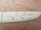 Antique Primitive Letter Knife With Scrimshaw Hand Carved From Reindeer Bone Primitives photo 3