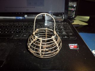 Antique Salesman Sample / Child ' S Toy Wire Egg Basket 3 - 1/4 