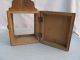 Antique Primitive Old Hand Painted Wooden Wall Hanging Clock Box Small Primitives photo 4